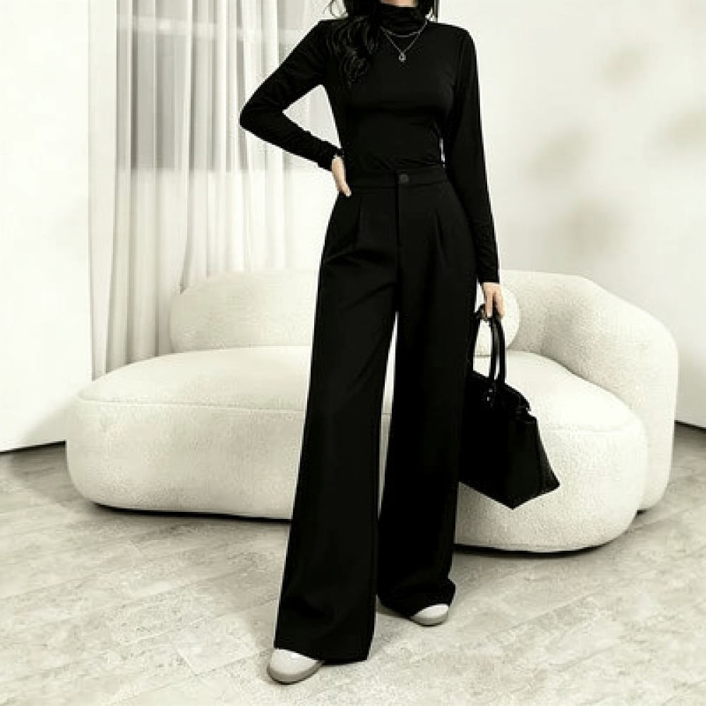 Tailored Trouser Wide - กางเกงสูทขากว้างสำหรับผู้หญิง เอวสูง ทรงตรง สง่างาม เหมาะสำหรับใส่ทำงาน ออกงานทางการ