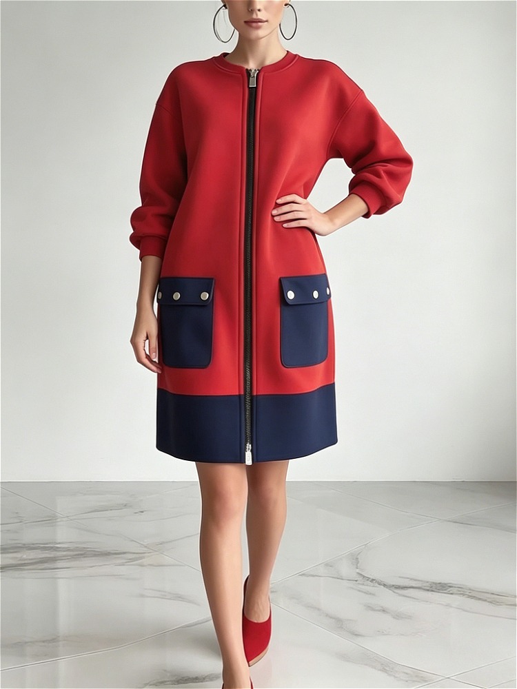 เดรสแขนยาวสีตัดกัน Modigirl สำ - Women'S Red Formal Wear บทวิจารณ์และราคา