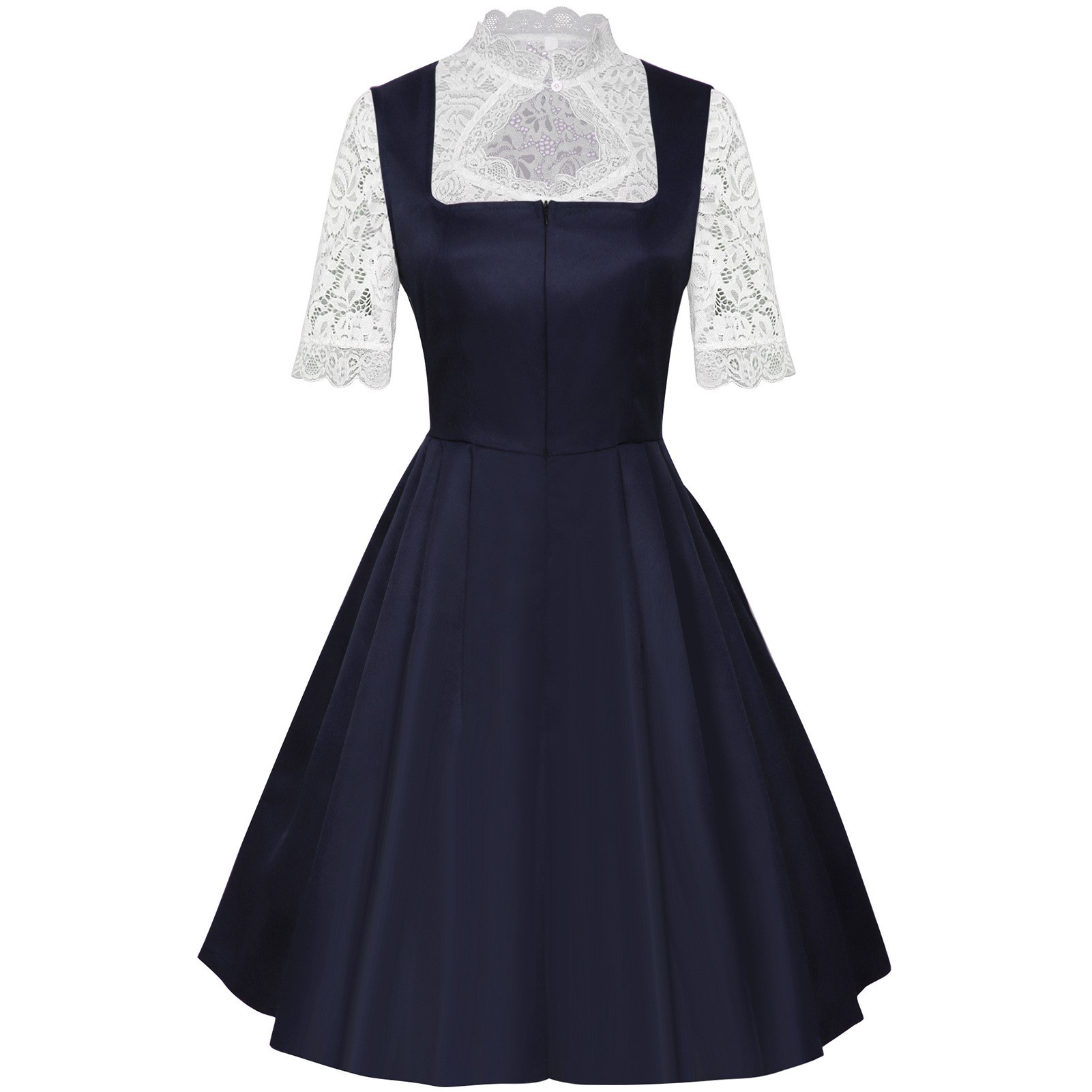 ชุดเดรสพิมพ์ลายจับจีบ สไตล์หรู - Lace Dress บทวิจารณ์และราคา
