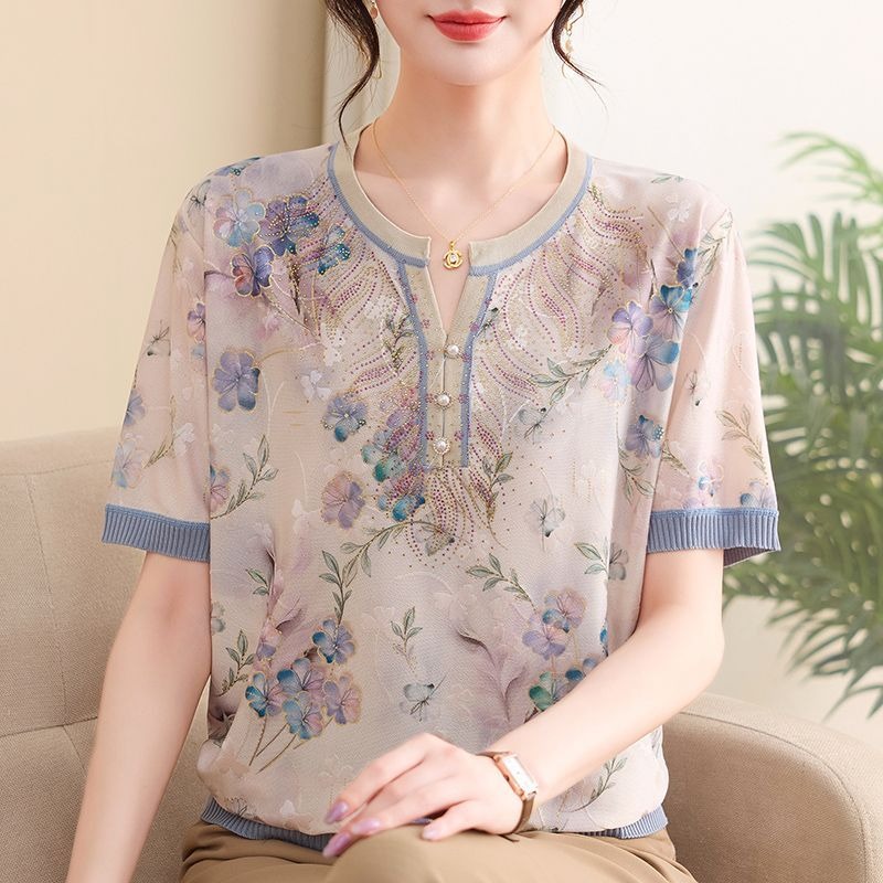 เสื้อไหมพรมผู้หญิงลายดอกไม้ แข - Silk Blouse บทวิจารณ์และราคา
